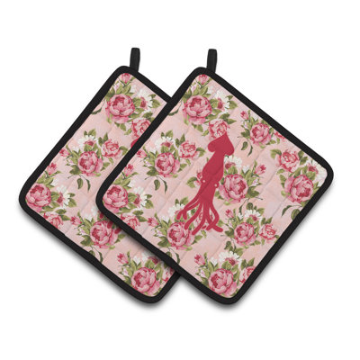 Caroline's Treasures Squid Floral Polyester Potholder