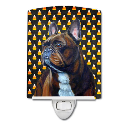 Éclairage pour nuit en céramique french bouledogue bonbon