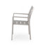 Chaise de salle à manger d'extérieur moderne en aluminium avec siège en faux bois (ensemble de 2), gris et argent