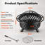 Round Charcoal and Wood Burning Fire Pit