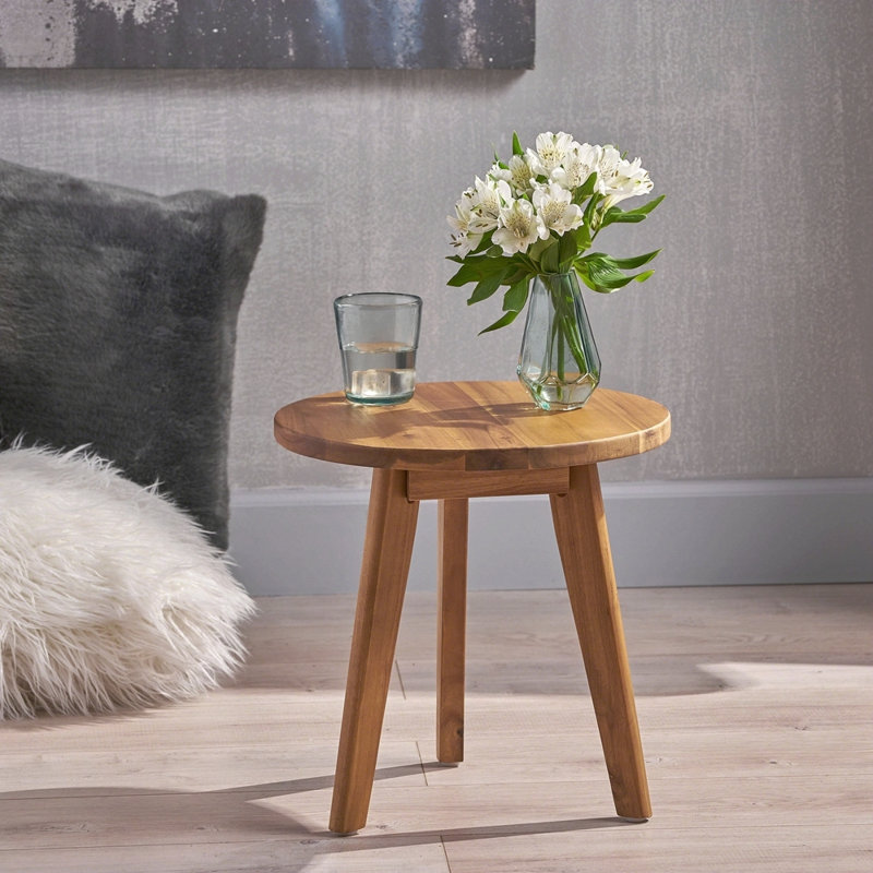 Petite table d'appoint de jardin avec balcon et peu d'espace, Teinte naturelle