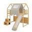 Lit mezzanine simple en bois avec tente-1054561667