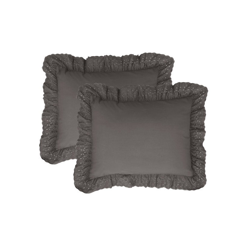 Polyester Sham Set, King, Gray