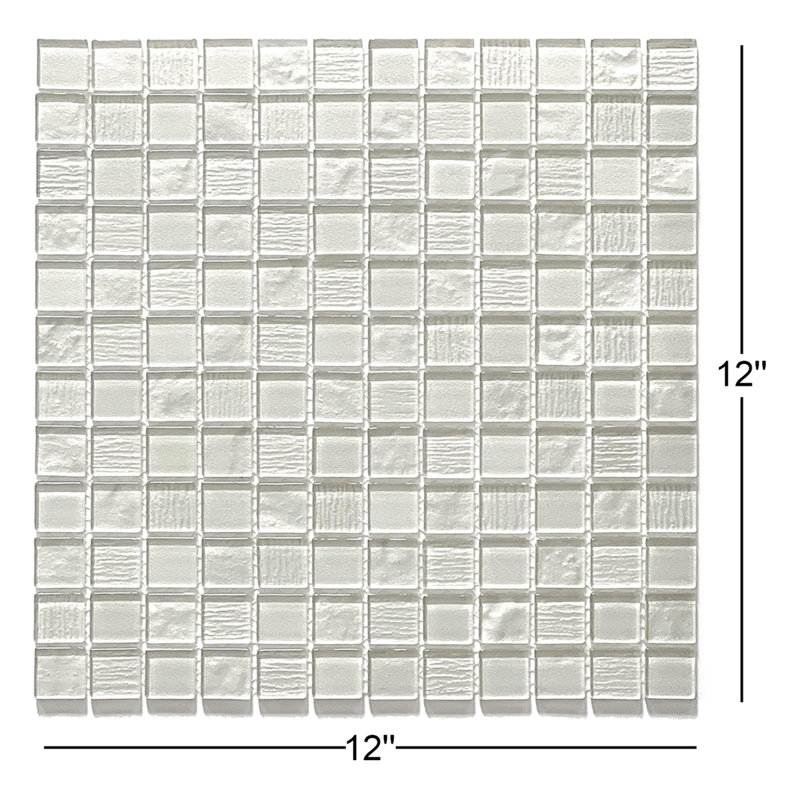 Bellagio Pearl White 1" x 1" Glass Grid Mosaic Wall & Floor Tile