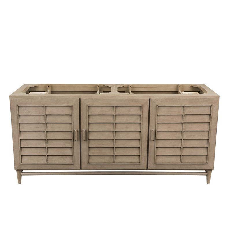Portland 72'' W Double Vanity, White Zeus, 8" Widespread