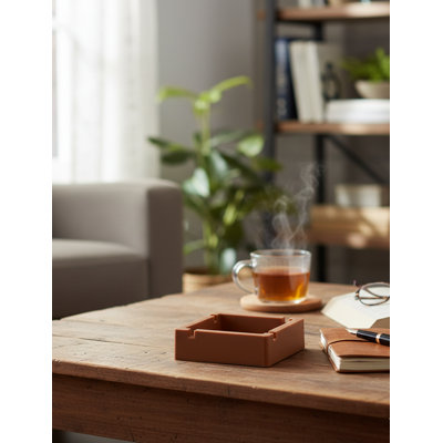 Visol Elora Brown Silicone Cigarette Ashtray – 4‑rest Square Basin