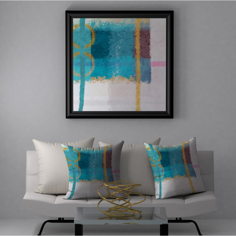 Abstract Throw Pillow, 18" H x 18" W