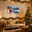 «Christmas Santa Fishing in Snowy Mountain Stream», ensemble de 3 impressions sur toile-1966941222