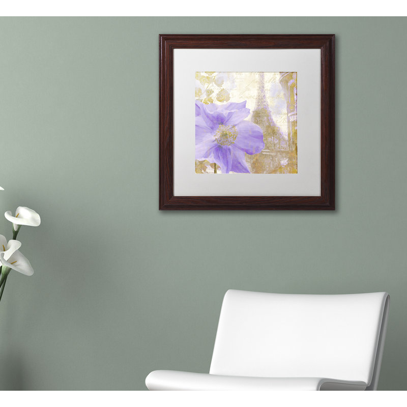 Jadaya «Purple Paris II», impression encadrée, H 11 po x l 11 po, Blanc, Toile avec cadre brun