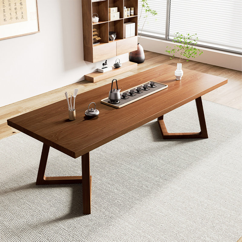 Tan Rectangular Solid Wood Butterfly Leaf  Dining Table, 29.53”H x 78.74”L x 31.5”W