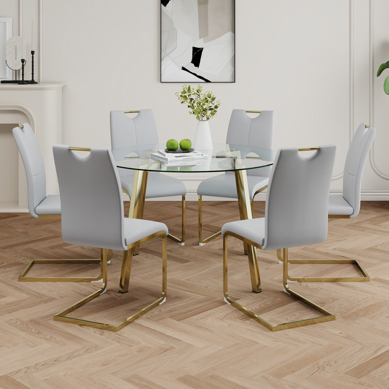 Table ronde en verre de style moderne