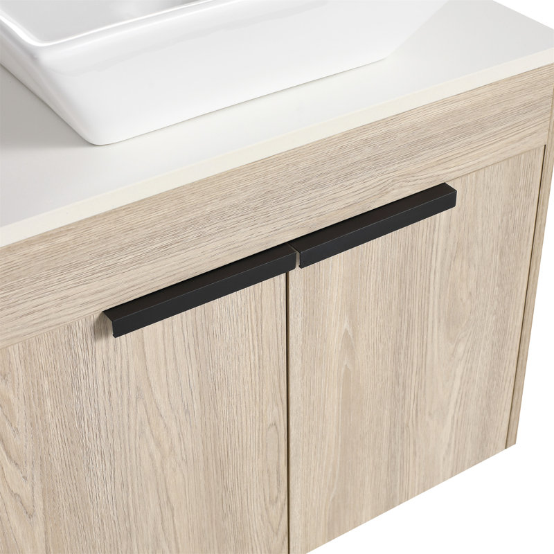 Meuble-lavabo moderne 36 po avec lavabo d'art en céramique