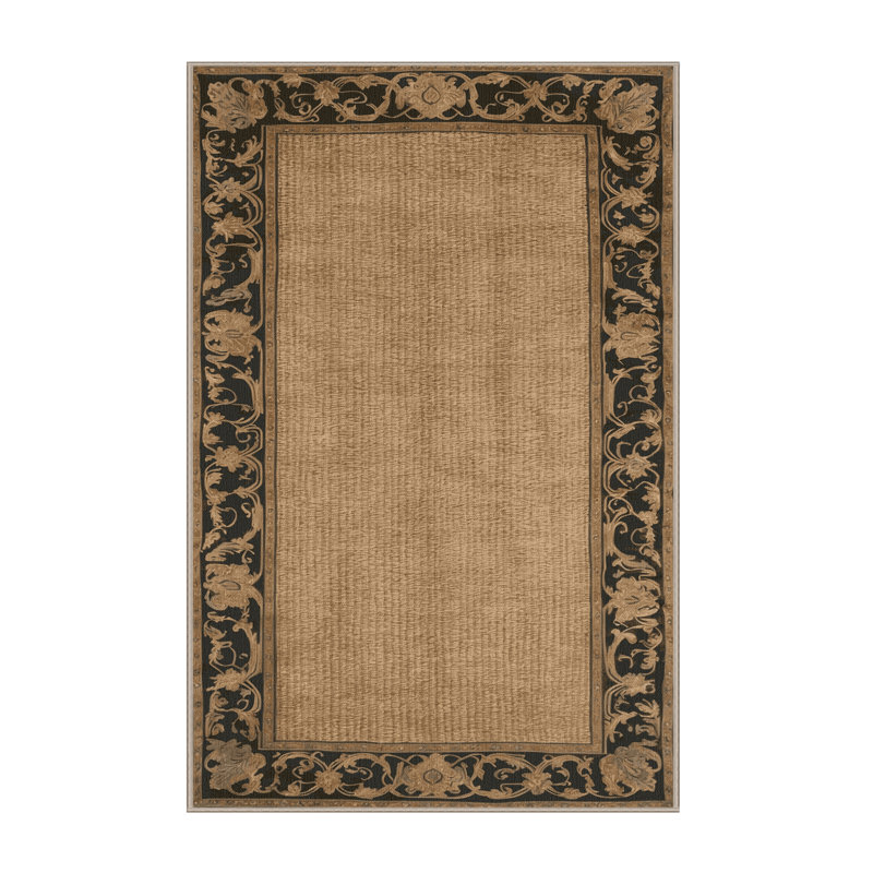 Tapis brun français lavable à la machine, Rectangle 6 pi x 9 pi