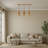 Elegant Adjustable Chandelier with Wood Veneer & Metal Body, Beige & Oak Finish | Ø4.7 x 7.5 inches Cap, Height: 9.8 - 61.0 inches | 3 x E27 Socket, Max 40W | Perfect for Dining Room & Living Spaces, Stylish & Versatile Design