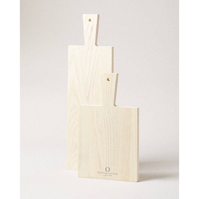Large White Ash Wood Rectangular Cutting Board with Handle