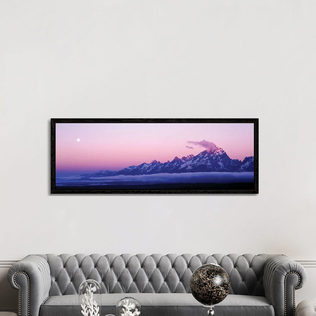 Teton Range Grand Teton National Park WY Usa - Panoramic Painting on Canvas
