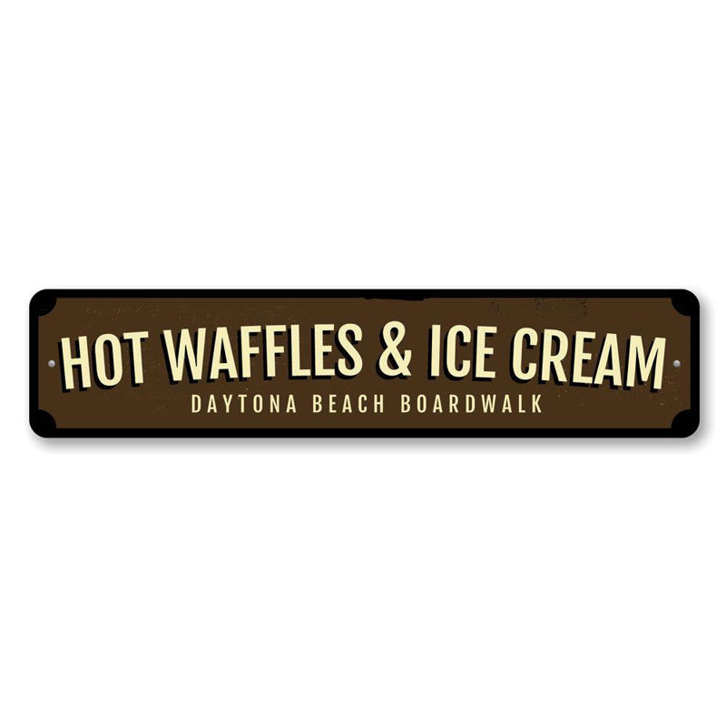 Plaque en aluminium sur mesure gaufres chaudes et crème glacée, H 6 po x l 24 po x P 0,063 po