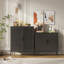 Classeur en acier noir avec portes, tablettes réglables pour les papiers de bureau, matériau haute résistance, structure stable, installation rapide pour différents espaces de rangement, acier laminé à froid, structure, abattant
