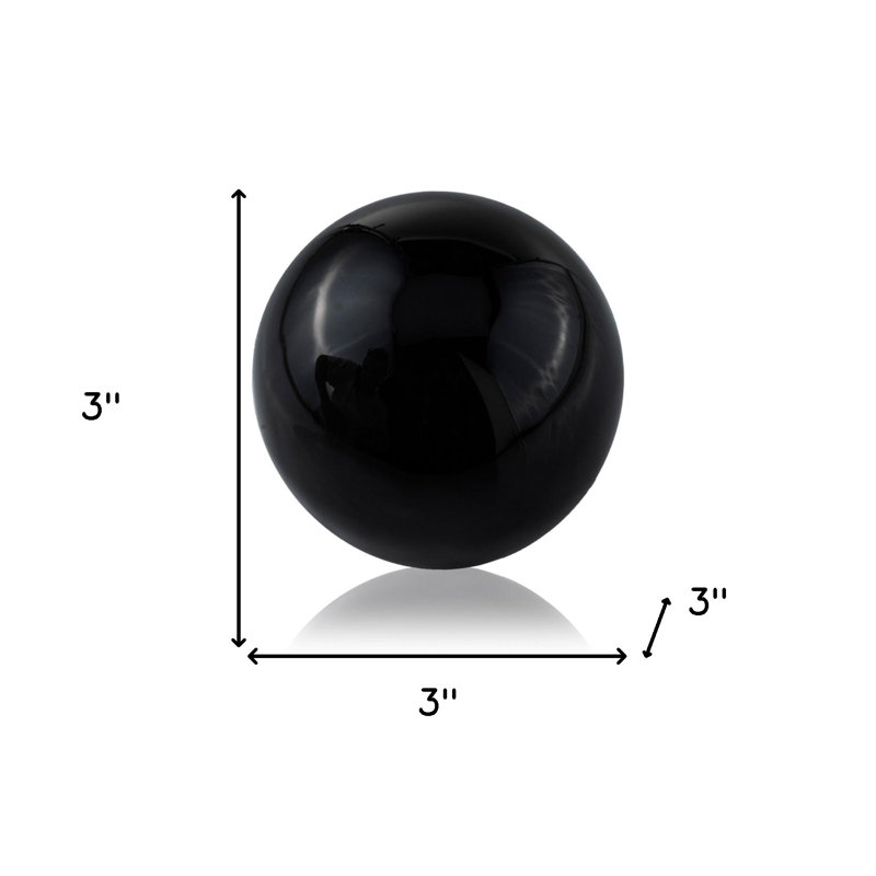 Anachristina 3" Aluminum Decorative Orb Tabletop Sculpture, Black