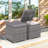 2PCS Patio Rattan Ottomans Seat Side Table Storage Box Footstool with Cushion Gray-1962808543