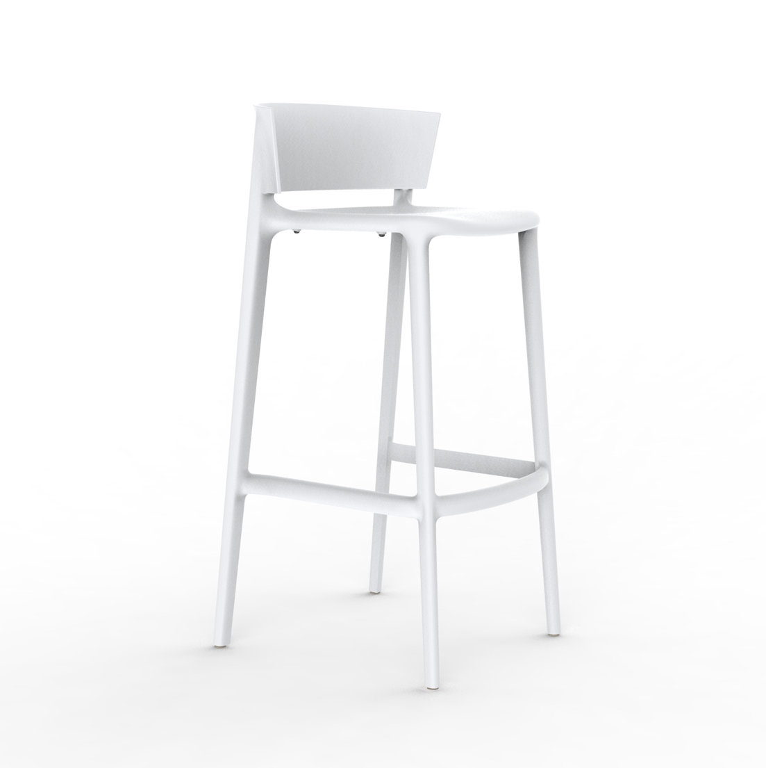Vondom Africa Patio Bar Stool, White, Bar Stool (30" Seat Height)