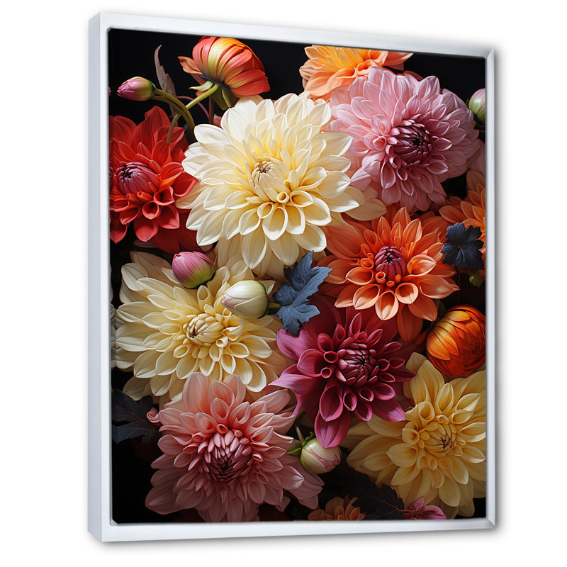 Ellera Mums Autumn Hues Showcases I, Cadre flottant blanc, H 44 po x l 34 po x P 1,5 po
