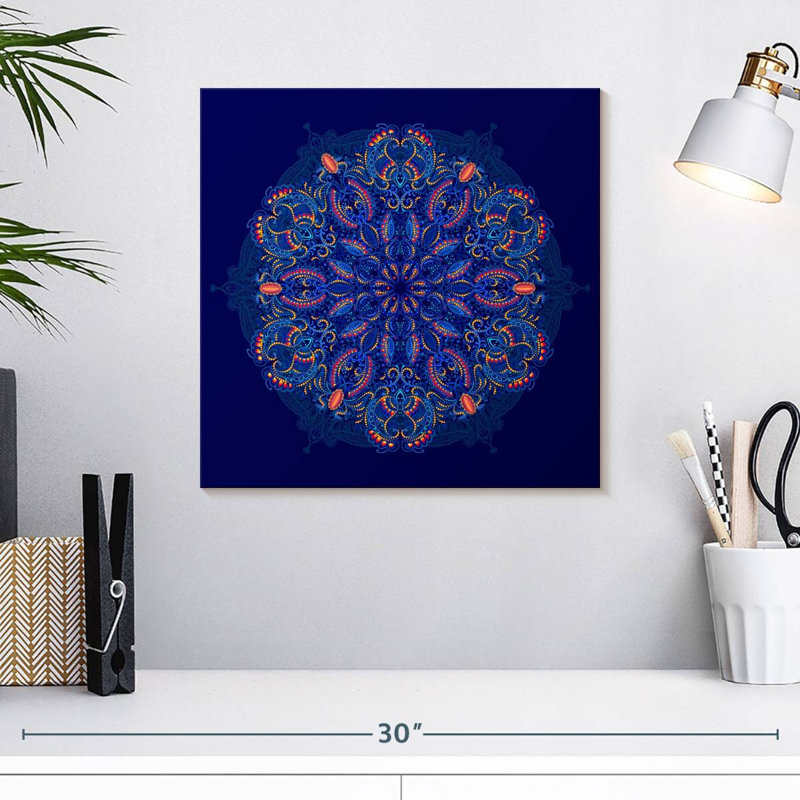 Kerner Paisley Mehndi Mandala, H 16 po x l 16 po