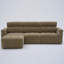 Ensemble de canapés modulaires modernes en chenille 4 pièces avec structure en bois massif, sièges à coussin moelleux