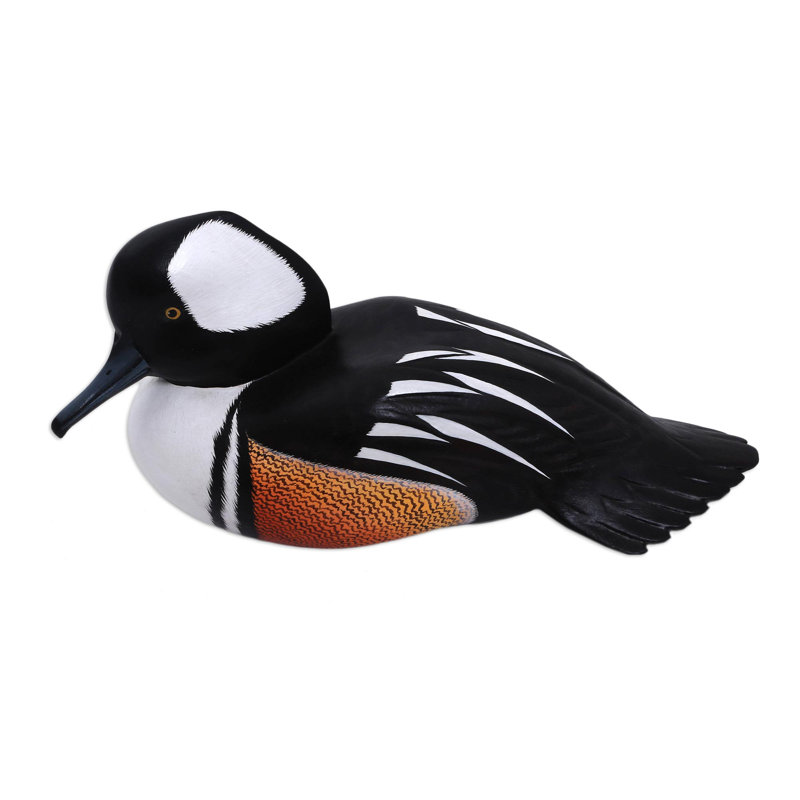 Sculpture en bois de canard merganser Muli
