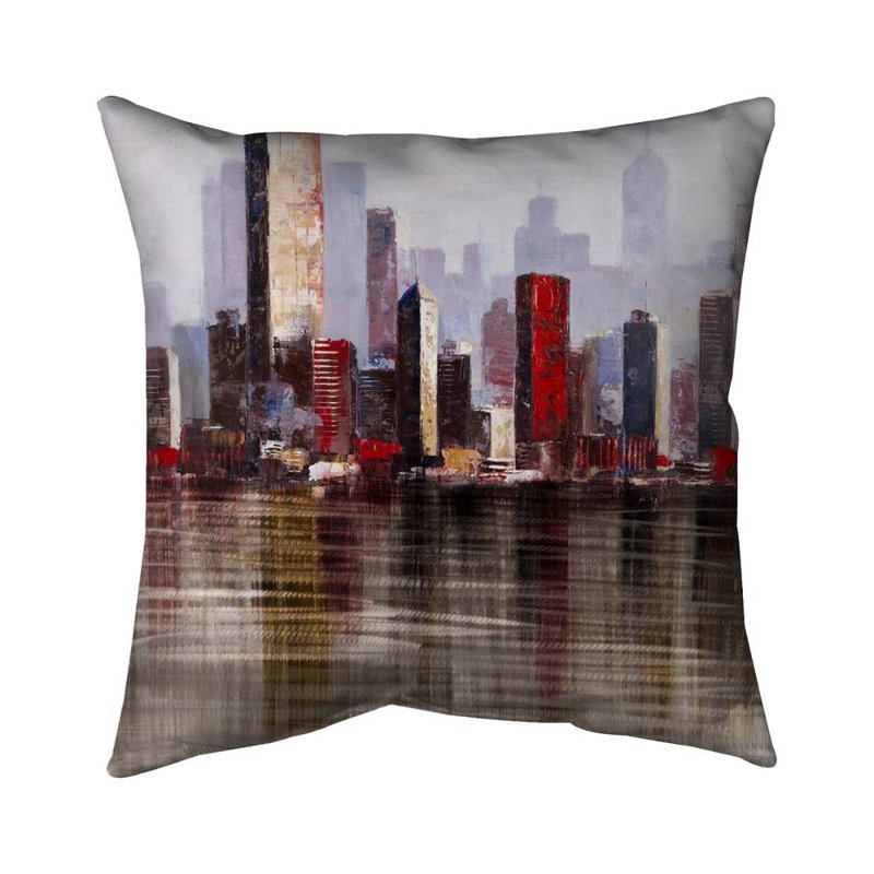 Industrial city style - 26"x26" Throw pillow - Poly twill - Print on demand