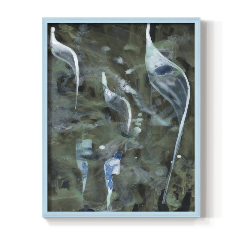 Beginning in the Great Deep II Framed Print - Solid Wood, Blue, 21" H x 17" W