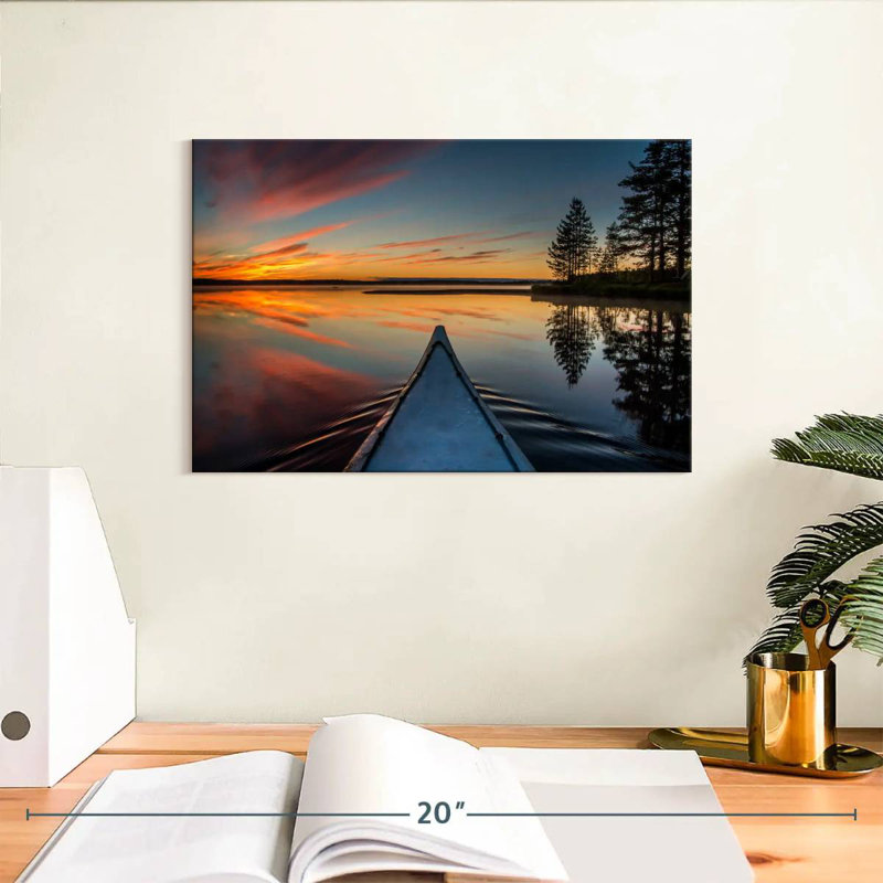Senne Canoeing At Sunset, 8" H x 12" W