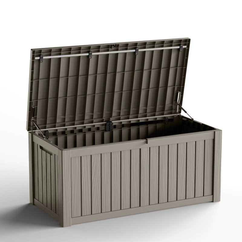 Contenant de rangement extérieur verrouillable pour terrasse de 120 gallons Mars Villa, Gray
