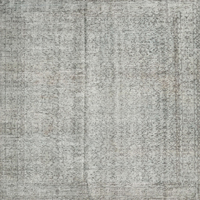 Tapis gris/beige traditionnel Deepa, Carré 3 pi