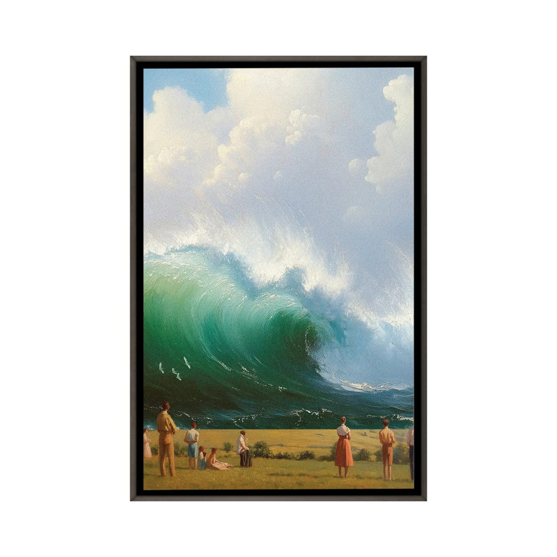 «Stay Calm», reproduction d'art sur toile encadrée, 26" x 18", Framed Canvas, Grey