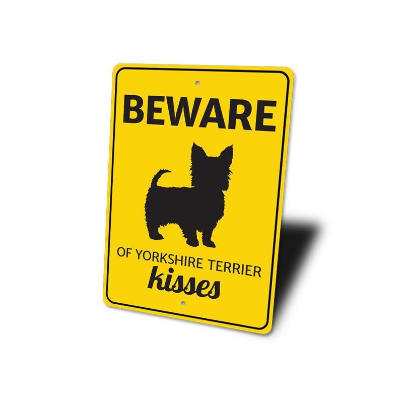 Plaque en aluminium Yorkshire Terrier, H 14 po x l 10 po x P 0,04 po