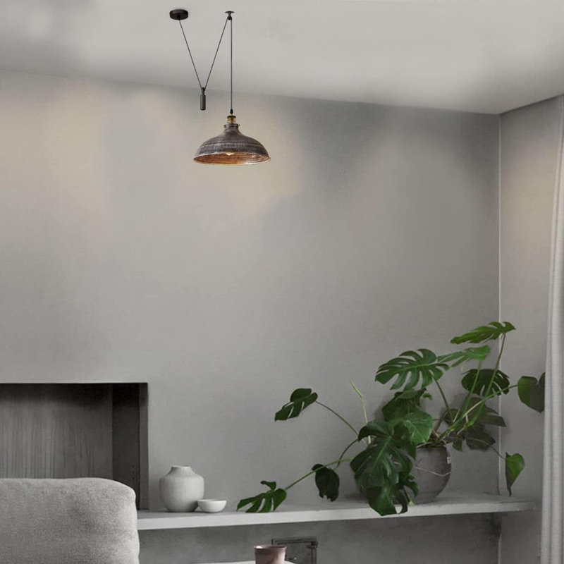 1 - Light Dome Pendant, Brushed Silver