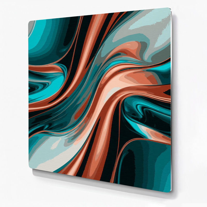 Gradient Abstract 65, art mural en métal bleu, H 16 po x l 16 po