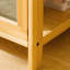 3 Tier Display Cabinet Storage Shelves Bamboo Clear Door Toy Doll Display Case
