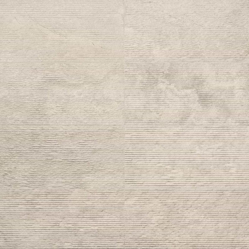Rakestone 12x24 3D Honed Limestone Stone Tile, Bianco Ice White, Marble, Split Textured