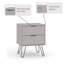 Rollo 2-Drawer Bedside Table, End Table, Side Table