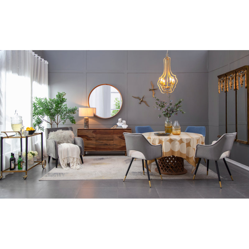 Miroir mural rond de style moderne en bois naturel brun de 39,4 pouces de diamètre pour la décoration de la salle de bain