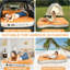 Matelas gonflable SUV avec pompe intégrée et 2 coussins, PVC floqué épaissi, lit gonflable rapide à gonflage de 90 secondes, lit pneumatique portable et durable pour camping, voyage, camion