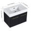 Meuble-lavabo mural de 30 po avec lavabo, vasque en résine à bords épais