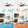 70" Hedon 6-Blade LED Crystal Large Ceiling Fan with Remote Control and Light Kit Included