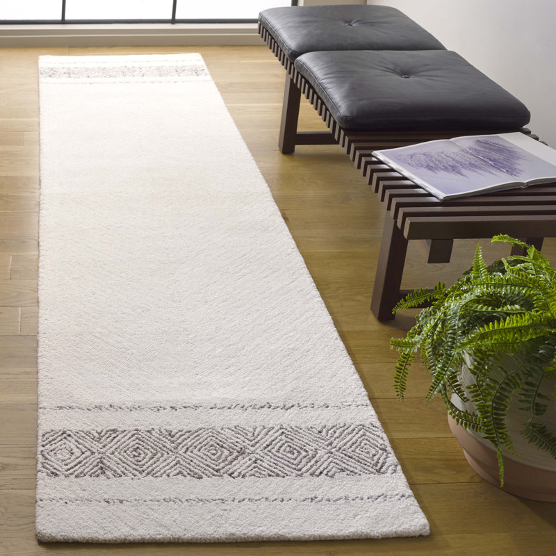 Sisilia Hand Tufted Wool Pile Striped Rug, Runner 2'3" x 9'