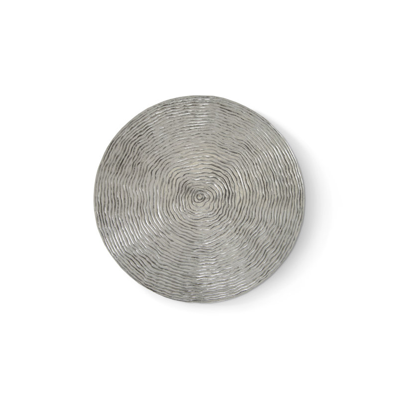 Luminous Silver Leaf 40" Round Wood Coffee Table