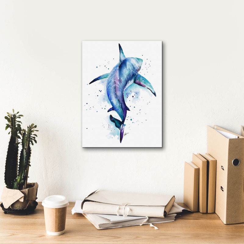 Epic Graffiti 'Colorful Animals Shark' by Lindsay Kivi Canvas Wall Art, 16" H x 12" W x 0.75" D