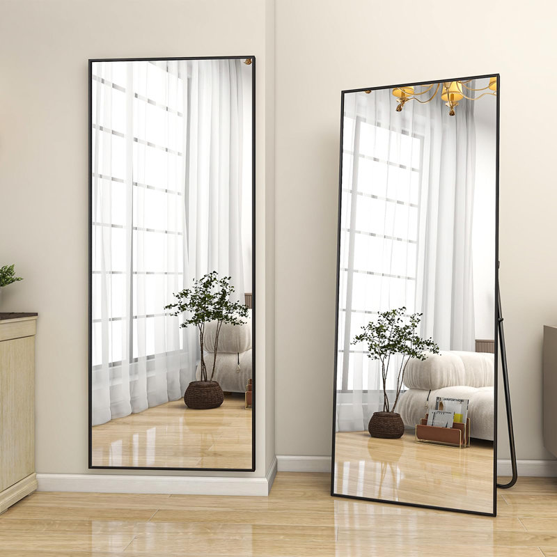 Miroir de plancher pleine longueur FL, Noir, 51.97" x 16.93"