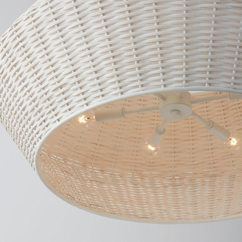 Boca 6 - Light Chalk White Schoolhouse Pendant